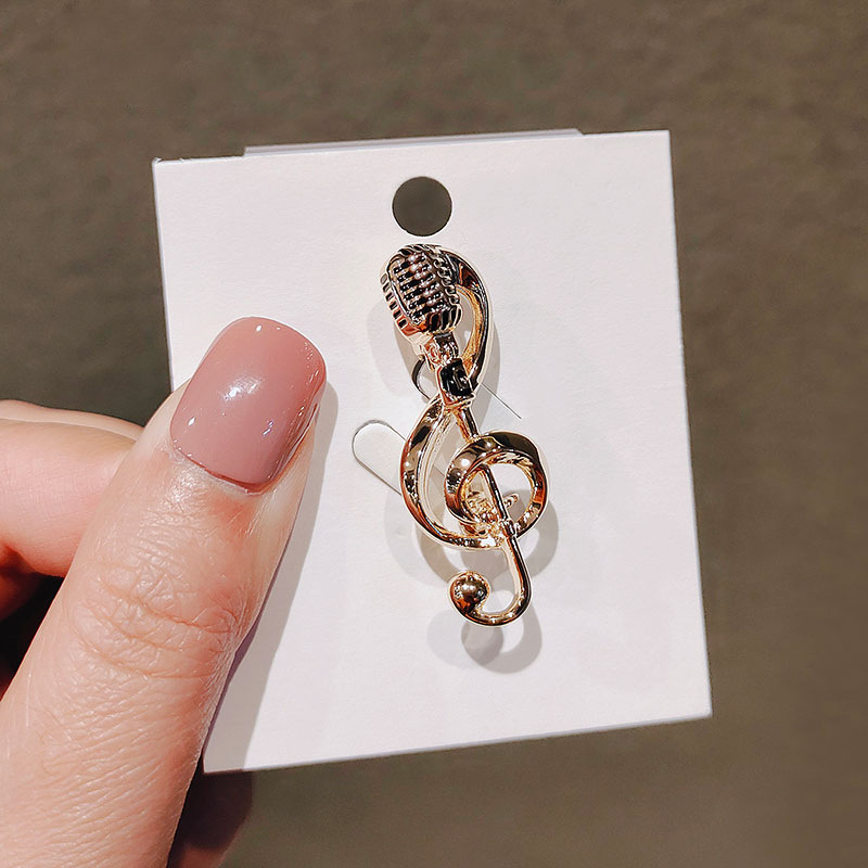 Musical Instrument Jewelry - بروش ميكروفون معدني ذو طابع شخصي