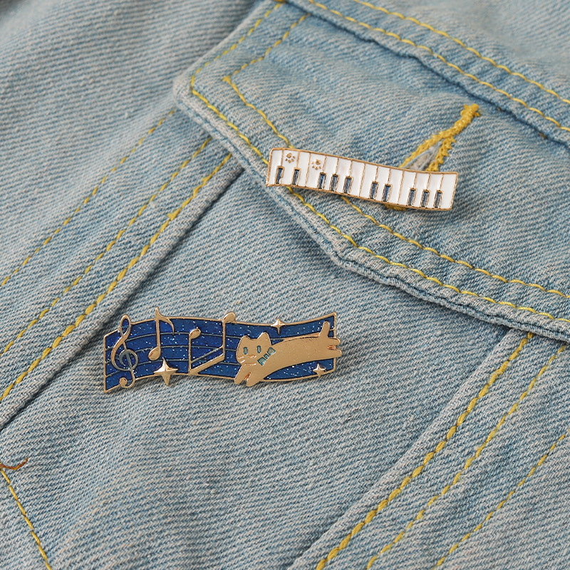 Musical Instrument Jewelry - طقم دبابيس مينا على شكل قطة