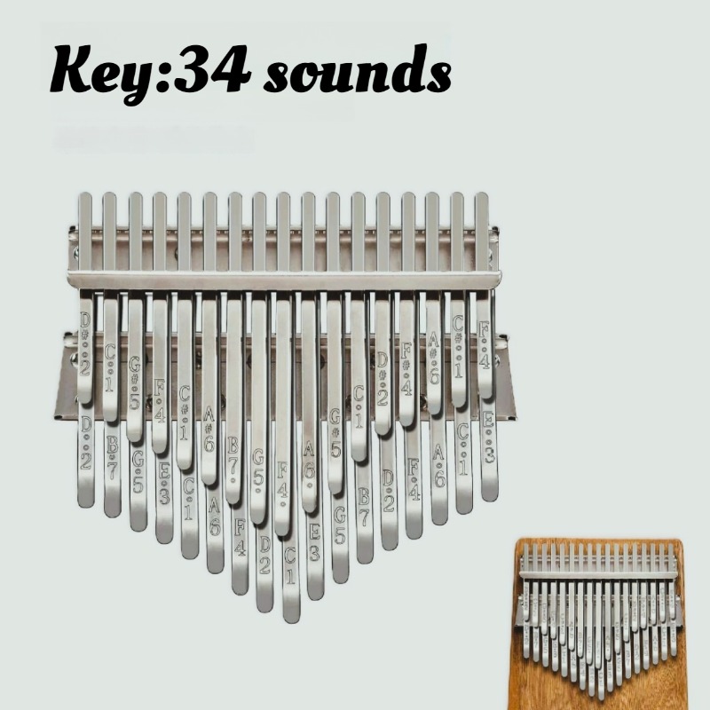 Musical Instrument African - ملحقات كاليمبا المعدنية المكونة من 34