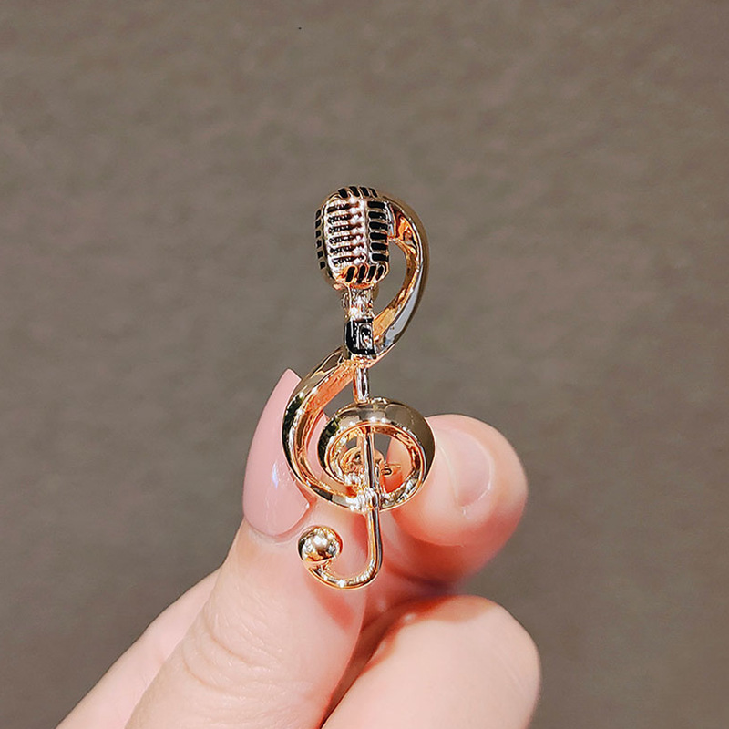 بروش ميكروفون معدني ذو طابع شخ - مراجعة Musical Instrument Jewelry وسعره