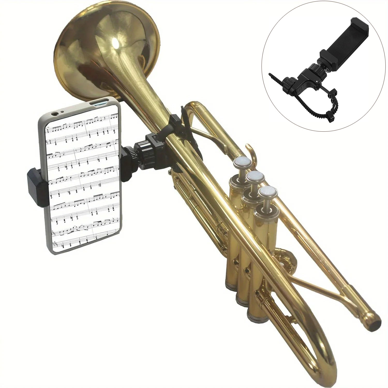 حامل هاتف معدني على شكل آلة مو - مراجعة Musical Instrument Horn وسعره